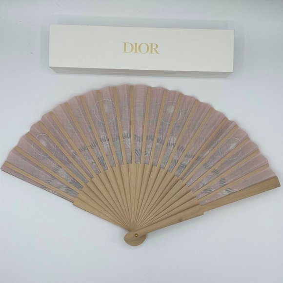DIOR Pink Printed Woven Fan  GIFT - Picture 2 of 4